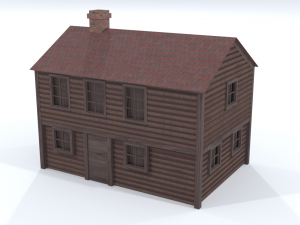 landscape wooden house 3D 模型
