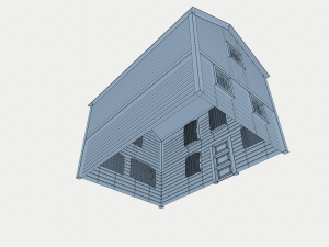landscape wooden house 3D 模型