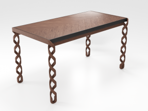 wooden dinner table 3D Model