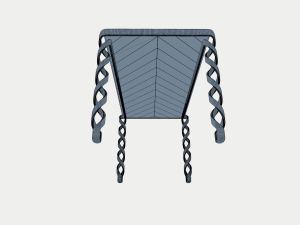 wooden dinner table Model 3D