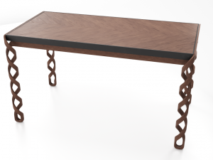 wooden dinner table Model 3D