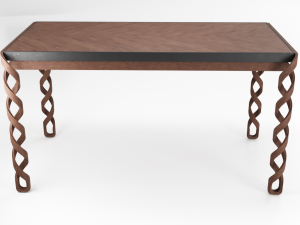 wooden dinner table Model 3D