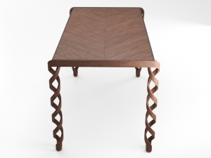 wooden dinner table Model 3D
