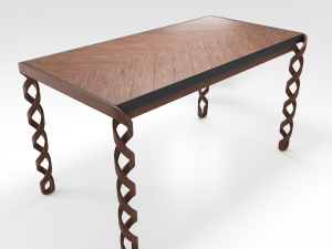 wooden dinner table Model 3D
