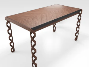 wooden dinner table 3D Model