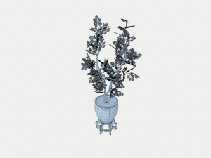 decorative tree in a pot Model 3D
