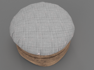 old wooden chair-ottoman 3D Model