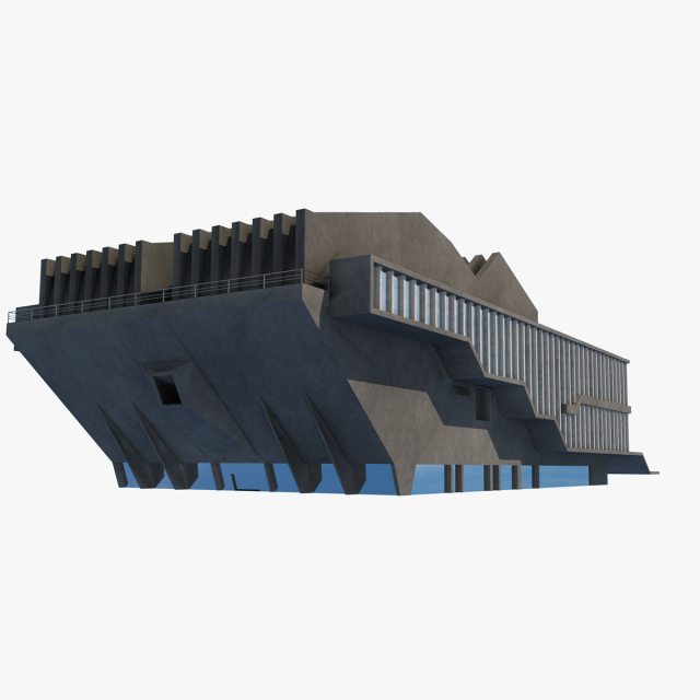 soviet building angular 3D Модель .c4d .max .obj .3ds .fbx .stl .blend 