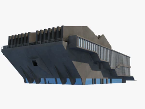 kątowy budynek radziecki Model 3D