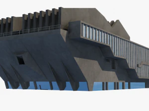 kątowy budynek radziecki Model 3D