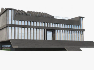 kątowy budynek radziecki Model 3D