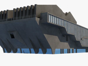 kątowy budynek radziecki Model 3D