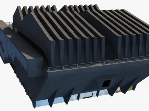 kątowy budynek radziecki Model 3D