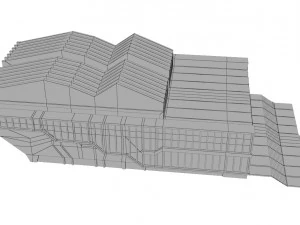 kątowy budynek radziecki Model 3D