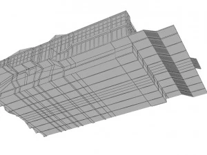 kątowy budynek radziecki Model 3D