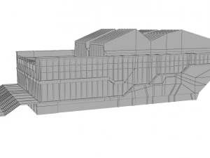 kątowy budynek radziecki Model 3D