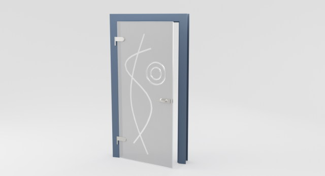 modern metal glass door Modelo 3D .c4d .max .obj .3ds .fbx .stl .blend 
