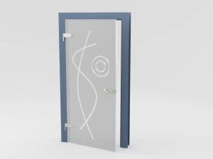 moderna porta in vetro metallo Modello 3D
