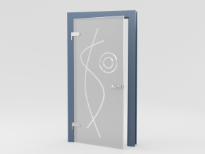 modern metal glass door Modelo 3D