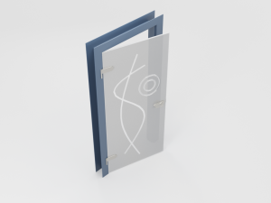 modern metal glass door Modelo 3D