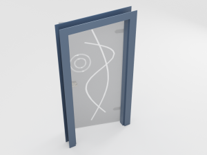 modern metal glass door Modelo 3D