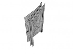 modern metal glass door Modelo 3D