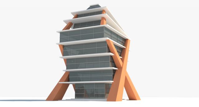 air art glass building 3D Model .c4d .max .obj .3ds .fbx .stl .blend 