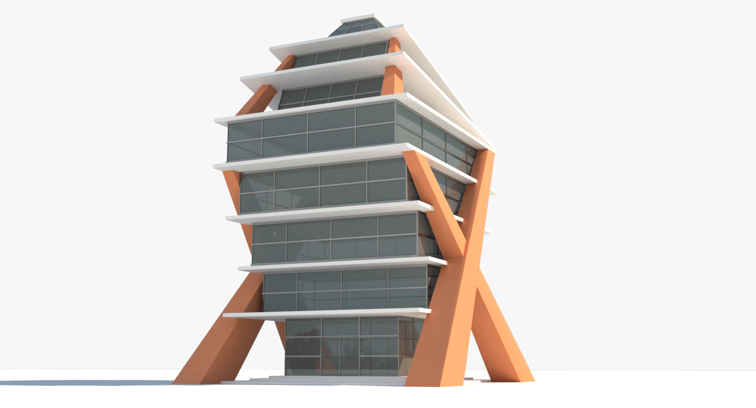 air art glass building 3D Model .c4d .max .obj .3ds .fbx .stl .blend