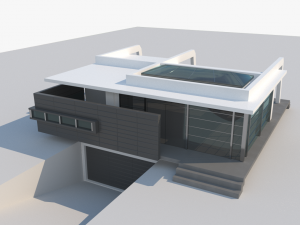 high tech grey house 3D Model