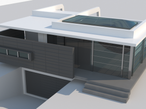 high tech grey house 3D मॉडल