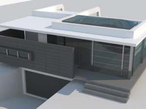 high tech grey house 3D Model