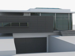 high tech grey house 3D Model
