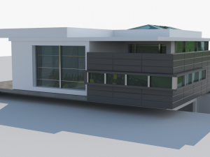high tech grey house 3D मॉडल
