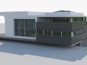 high tech grey house 3D Model