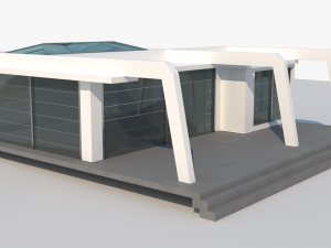 high tech grey house 3D मॉडल
