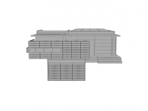 high tech grey house 3D मॉडल