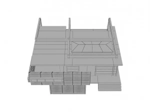 high tech grey house 3D Model