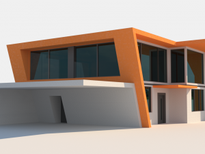 two storey high tech house 3D Model