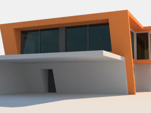 hightech huis met twee verdiepingen 3D Model