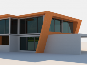 two storey high tech house 3D Model