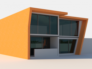 two storey high tech house 3D Model