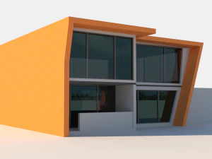 hightech huis met twee verdiepingen 3D Model