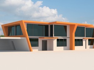 two storey high tech house 3D Model