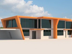 hightech huis met twee verdiepingen 3D Model