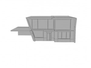 two storey high tech house 3D Model