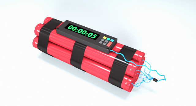 bomb with timer Modèle 3D .c4d .max .obj .3ds .fbx .stl .blend 