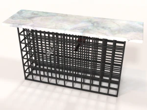 rozu white marble console table 3D Model