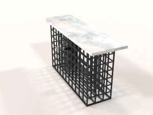 rozu white marble console table 3D Model