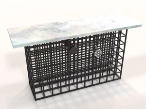 rozu white marble console table 3D Model