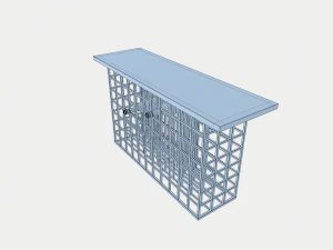 rozu white marble console table 3D Model